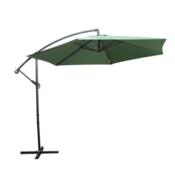 Alfresia 3m Garden Cantilever Parasol, Garden Umbrella with Easy Push Control & Tilt Function