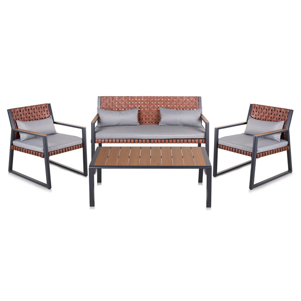 Alfresia Aluminium 4 Piece Sofa Set with Cushions