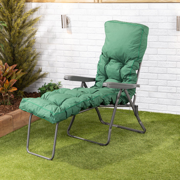 Alfresia Garden Sun Lounger – Charcoal Frame with Classic Cushion